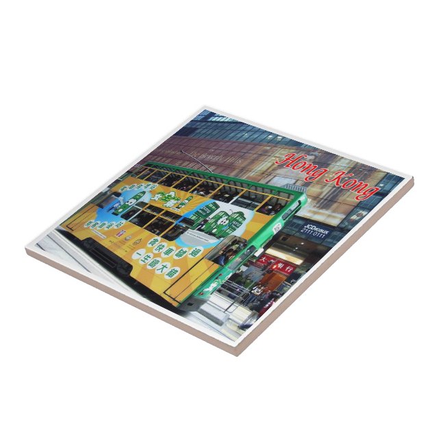 Azulejo zHK019 TRAMWAY HONGKONGAIS Hong Kong, (Lado)