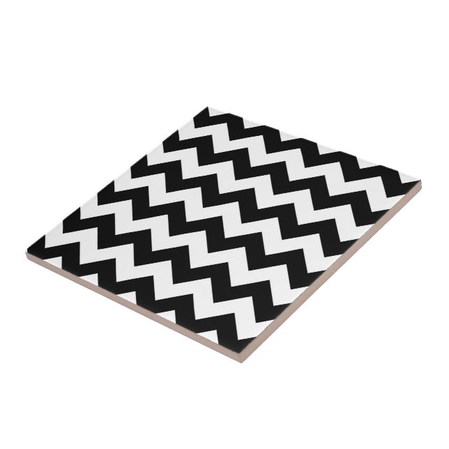 Azulejo Zigzag blanco y negro (Lado)