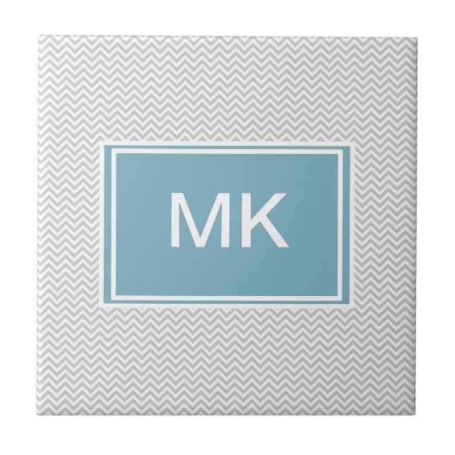 Azulejo ZigZag gris simple (Frente)