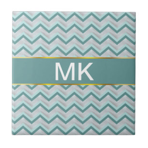 Azulejo ZigZag verde azulado y Perlas