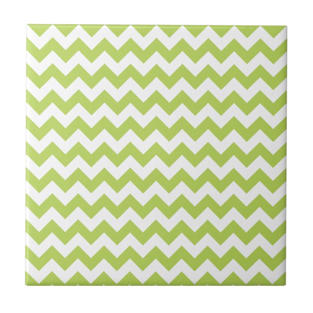 Azulejo Zigzag verde, Chevron verde, patrón geométrico (Frente)