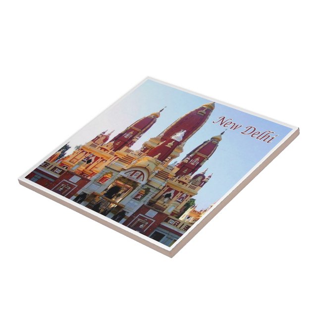 Azulejo zIN022 New Delhi LAXMINARAYAN TEMPLE India, (Lado)