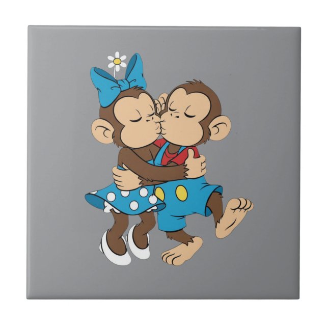 Azulejo zina y mimo beso de amor (Frente)
