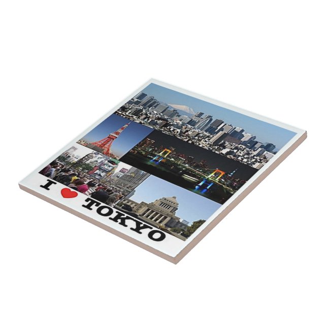 Azulejo zJP003 me encanta TOKYO, Japón, Asia, (Lado)