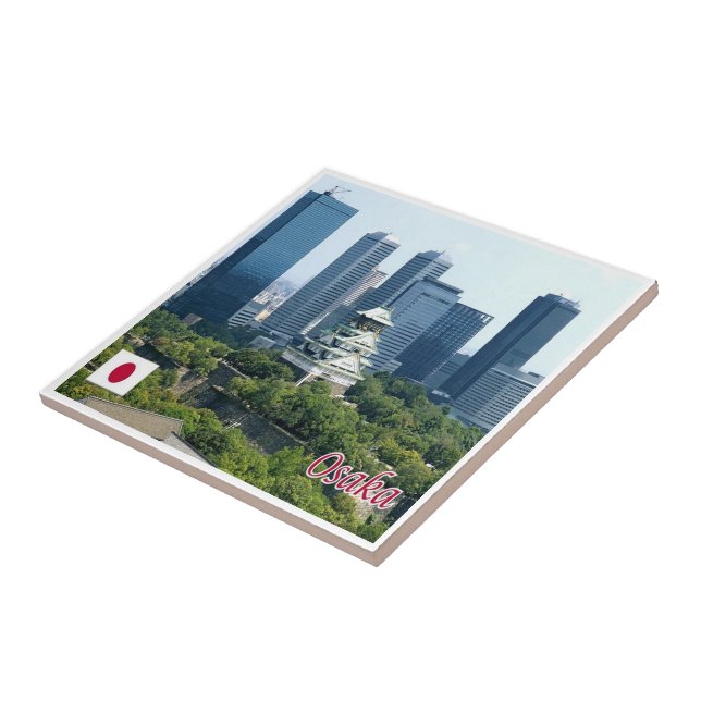 Azulejo zJP011 OSAKA, Japón, Asia, (Lado)