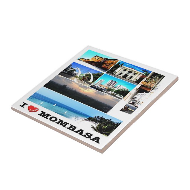 Azulejo zKE014 MOMBASA I Love, Mosaic, Kenya, (Lado)