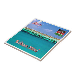 Azulejo zKE021 KENYA, Isla Robinson, África,