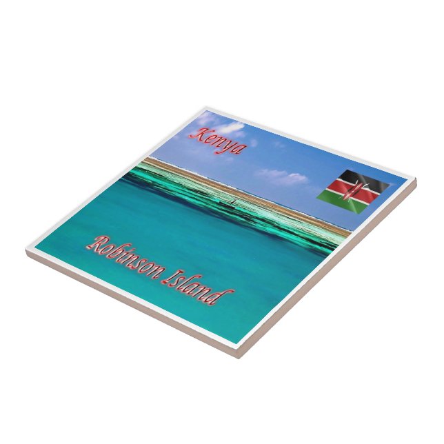 Azulejo zKE021 KENYA, Isla Robinson, África, (Lado)