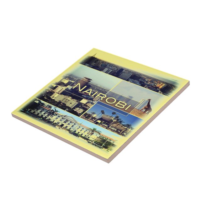 Azulejo zKE026 NAIROBI, Kenya, África, (Lado)