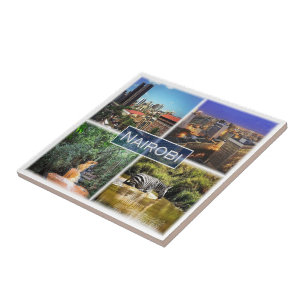 Azulejo zKE028 NAIROBI, Mosaic, Kenya, África,