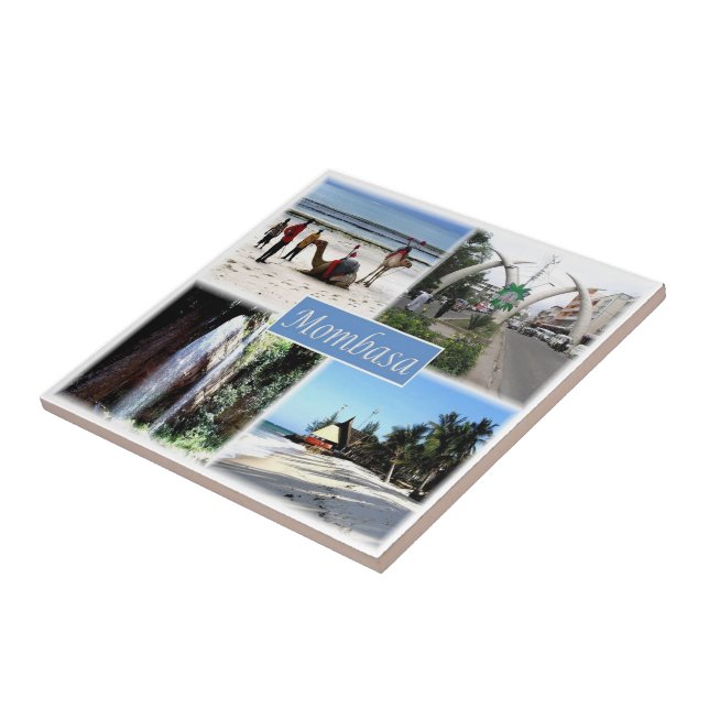 Azulejo zKE030 MOMBASA, Mosaic, Kenya, África, (Lado)