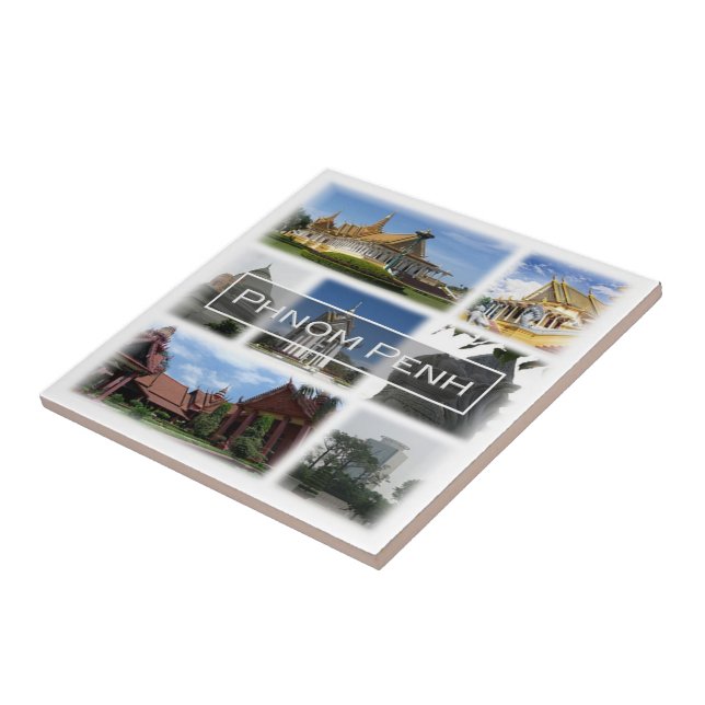 Azulejo zKH004 PHNOM PENH, Camboya, Asia, (Lado)