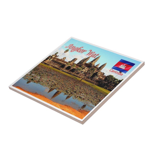 Azulejo zKH005 ANGKOR WAT, Camboya, Asia, (Lado)