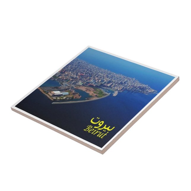 Azulejo zLB010 ciudad BEIRUT, Líbano, Asia, (Lado)