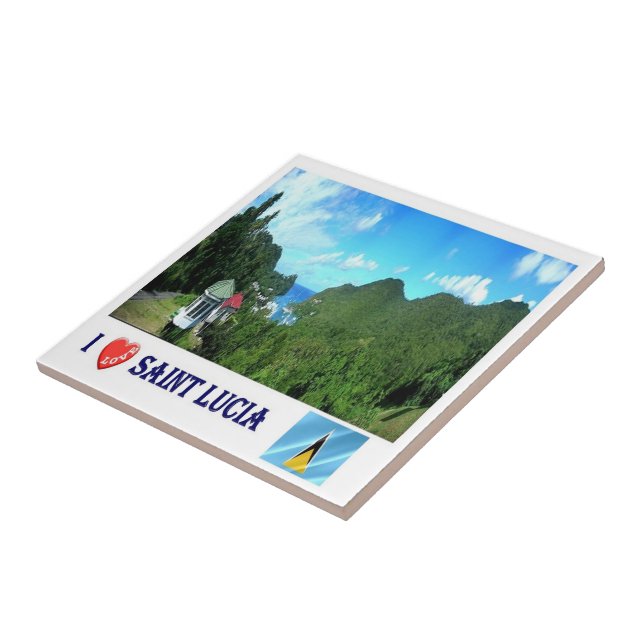 Azulejo zLC004 SAINT LUCIA I Love, América, (Lado)