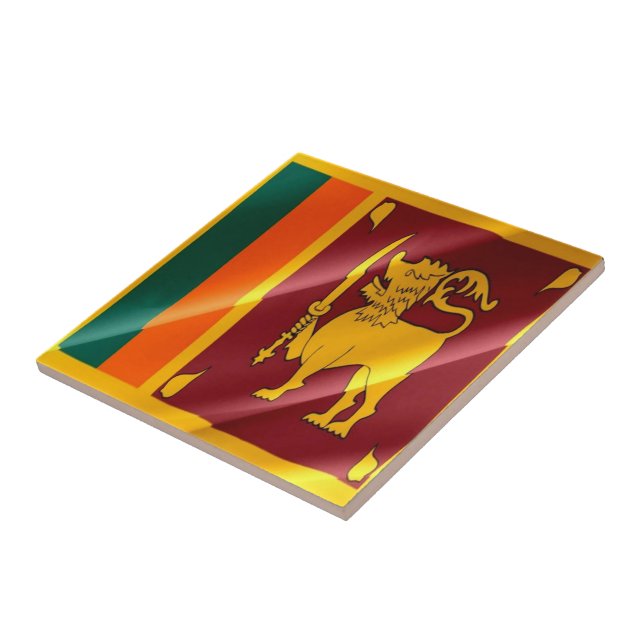 Azulejo zLK002 ondeando FLAG cingalesa Sri Lanka, (Lado)