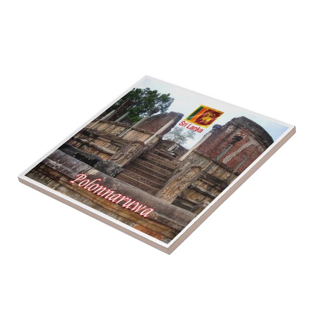 Azulejo zLK019 TEMPLE Polonnaruwa, Sri Lanka, Asia, (Lado)