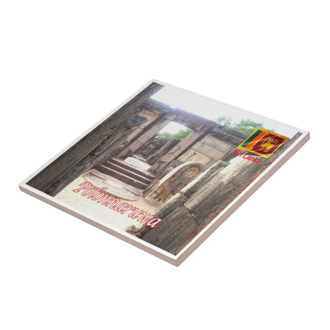 Azulejo zLK020 TEMPLE Polonnaruwa, Sri Lanka, Asia, (Lado)