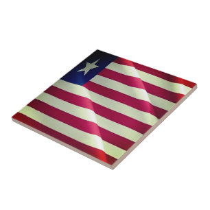 Azulejo zLR002 LIBERIA, WAVING FLAG, África,