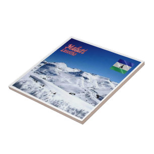 Azulejo zLS007 MALUTI, Nieve, Lesotho, África,