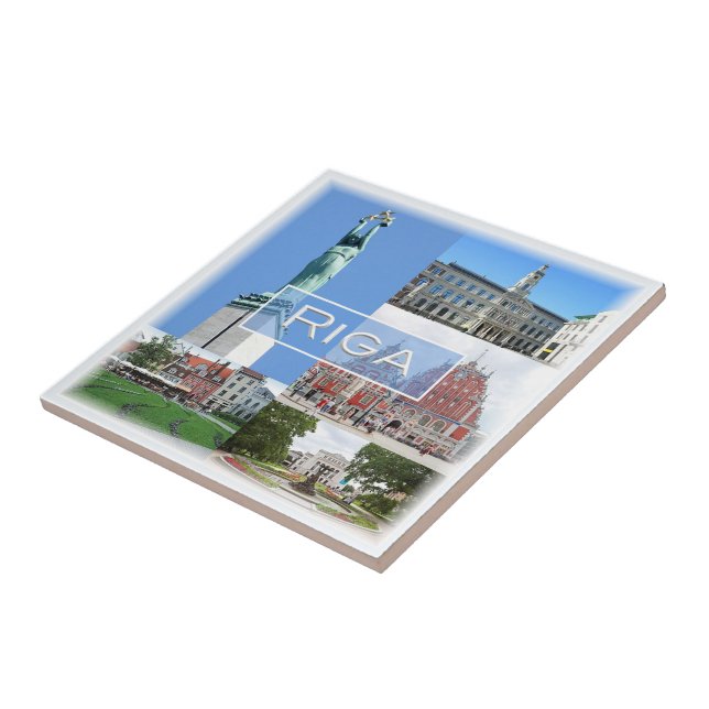 Azulejo zLV004 RIGA, República de Letonia, Europa, (Lado)