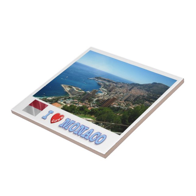 Azulejo zMC008 PRINCIPALIDAD DE MONACO, I Love, (Lado)