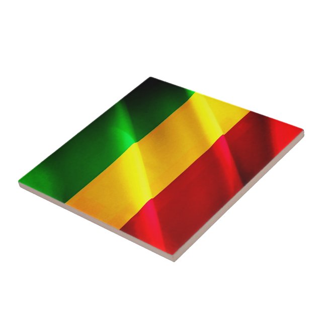 Azulejo zML002 MALI, Bandera ondulante, África, (Lado)