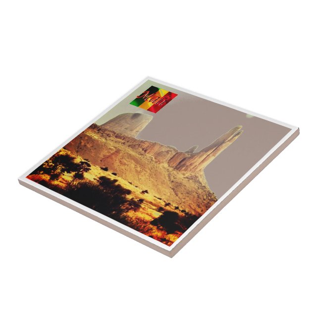 Azulejo zML008 MALI, La mano de Fátima, África, (Lado)