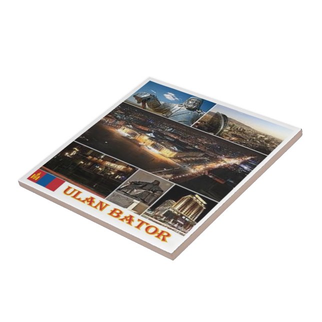 Azulejo zMN004 ULAN BATOR, Mongolia, Asia, (Lado)