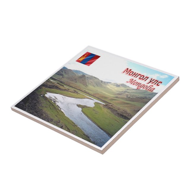 Azulejo zMN007 STEPPES, Mongolia, Asia, (Lado)