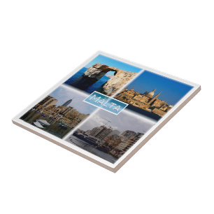 Azulejo zMT004 LA VALLETTA SKYLINE, Malta,