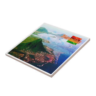 Azulejo zMU007 MAURITIUS, Aerial View, África,