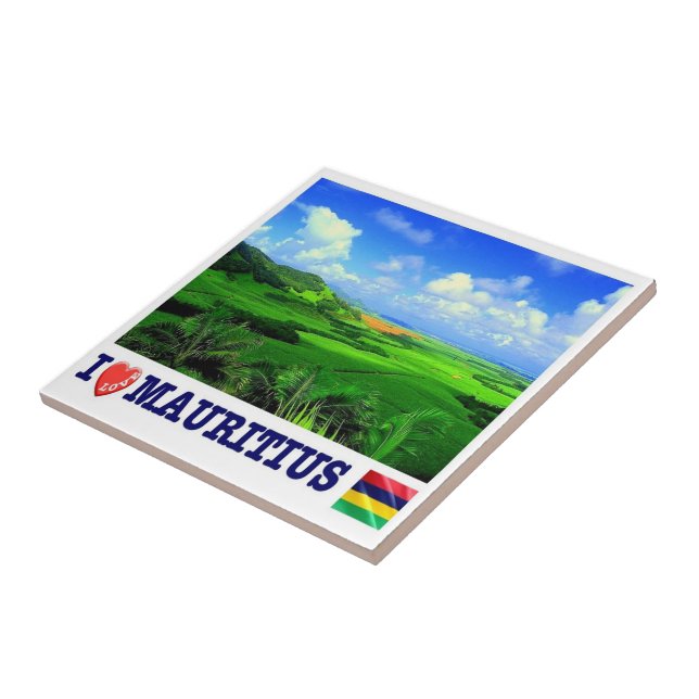 Azulejo zMU020 MAURITIUS I Love, Africa, (Lado)
