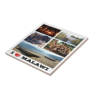 Azulejo zMW009 MALAWI I Love, Mosaic, África,