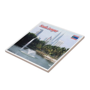 Azulejo zMY021 panorama KUALA LUMPUR Malasia Asia,