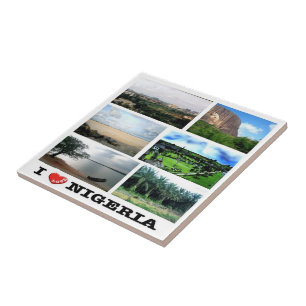 Azulejo zNG011 NIGERIA I Love, Mosaic, Africa,