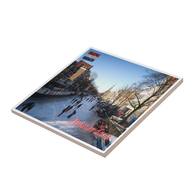 Azulejo zNL007 AMSTERDAM panorama, Países Bajos, (Lado)