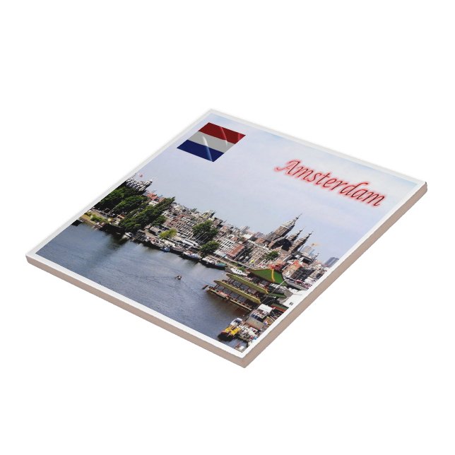 Azulejo zNL010 AMSTERDAM visto desde el cielo, (Lado)