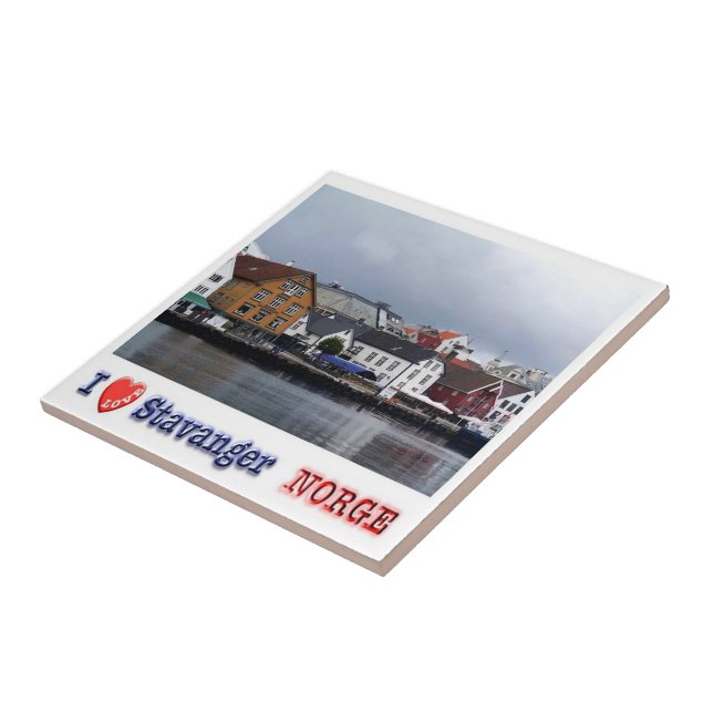 Azulejo zNO027 STAVANGER "I Love", Noruega, Europa, (Lado)