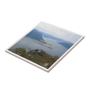 Azulejo zNO086 vista SOGNEFJORD sobre Vangsnes, Norwey,