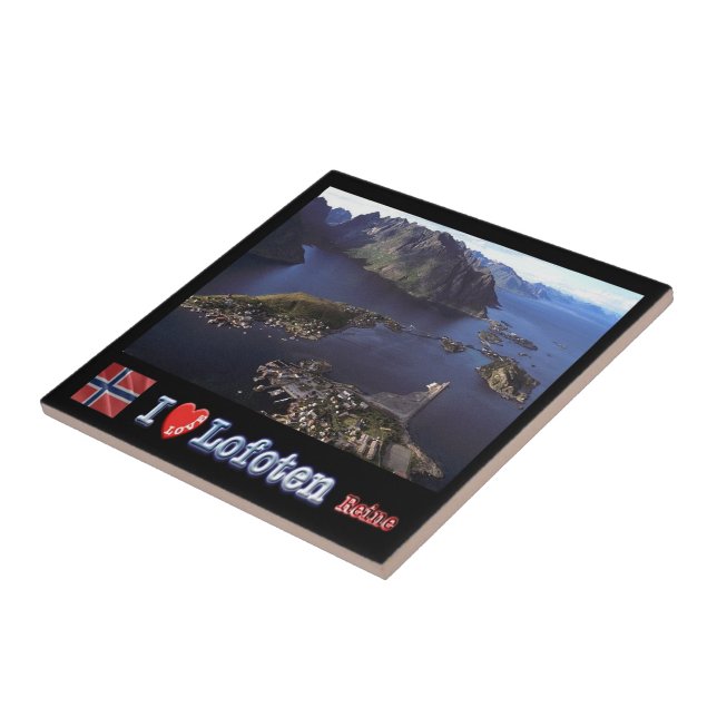 Azulejo zNO132 REINE "I Love", Lofoten, Noruega, (Lado)