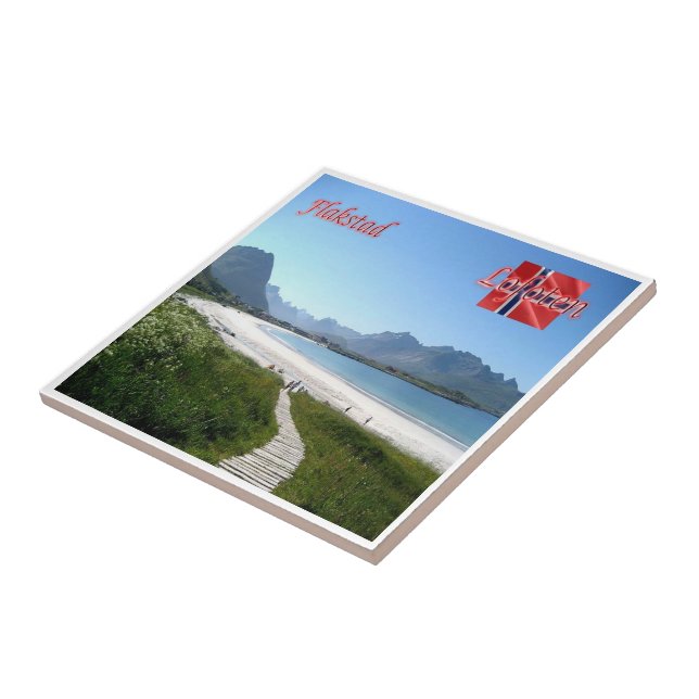 Azulejo zNO142 FLAKSTAD, Lofoten, Noruega, (Lado)