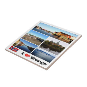 Azulejo zNO170 NORGE "I Love", Noruega,