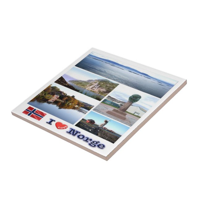 Azulejo zNO171 NORGE "I Love", Noruega, (Lado)