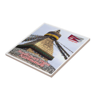 Azulejo zNP014 BOUDHANATH STUPA, Katmandú, Nepal,