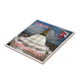 Azulejo zNP015 BOUDHANATH STUPA, Katmandú, Nepal,