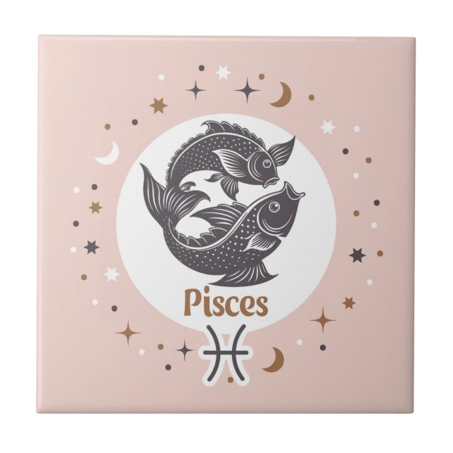 Azulejo Zodiac Rótulo Pisces (Frente)