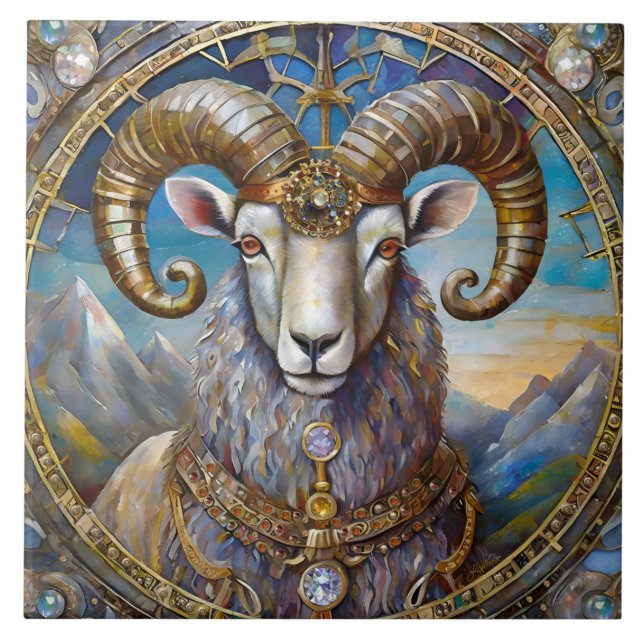 Azulejo Zodíaco - Aries El Carnero (Frente)