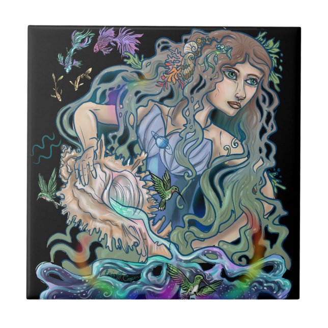 Azulejo Zodiaco del acuario (Frente)