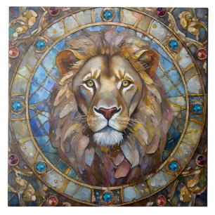 Azulejo Zodíaco - Leo el León